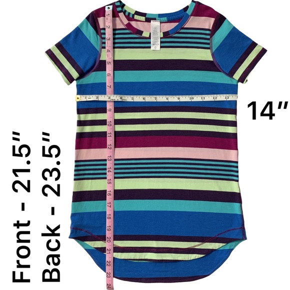 Ivivva Girls Multicolored Striped Short Sleeve Tee Top Size 8 - Picture 13 of 14